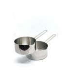 Jenisa 2 Li Set Paslanmaz Çelik Kaçerola Sütlük ve Sosluk 14-16 cm