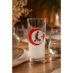 Jenisa 6'lı Atatürk İmzalı ve Türk Bayraklı Cam Rakı Bardağı Seti