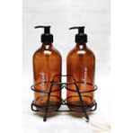Jenisa Amber 500 ml Pompalı Siyah Standlı Sıvı Sabun Şişesi
