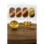 Jenisa Gold Paslanmaz Çelik Ölçü Kaşığı 15 ml Ahşap Saplı Premium Kalite Ölçü Kaşık