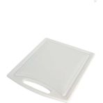 Jenisa Polietilen Kesme Tahtası 32,5 x 26,5 x 1 cm Oluklu Tutacaklı Beyaz