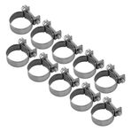 Jenngaoo 10 Adet Hortum Kelepçesi, Paslanmaz Çelik Mini Yakıt Hattı Boru Kelepçesi Klipsi 6mm-20mm 8 Boyutları Sıhhi Tesisat, Otomotiv, Mekanik Uygulama için Ayarlanabilir Boru Kelepçeleri (18-20 Mm)