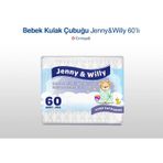 Jenny & Willy 60'lı Bebek Emniyetli Pamuk Kulak Çubuğu