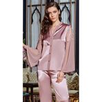 Jeremi 443 Karamel 6'lı İpek Saten Kadın Pijama Takımı