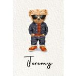 Jeremy: Cahier personnalisé avec prénom Jeremy | Cadeau d'anniversaire pour enfant, garçon, homme, copain ... | Nounours | 110 pages lignée, Petit Format 6x9 pouces (15,24 x 22,86 cm)