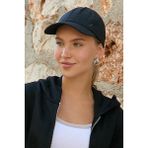 Jerf Active Siyah Kadın Spor Şapka %100 Polyester Günlük Kullanım İçin Konforlu Tasarım - Standart