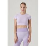 Jerf Captiva Yumuşak Dokulu Esnek Mor Crop Top