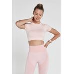 Jerf Captiva Yumuşak Dokulu Esnek Pembe Crop Top
