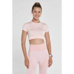 Jerf Captiva Yumuşak Dokulu Esnek Pembe Crop Top