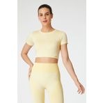 Jerf Captiva Yumuşak Dokulu Esnek Sarı Crop Top