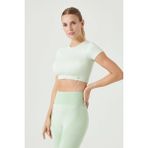 Jerf Captiva Yumuşak Dokulu Esnek Yeşil Crop Top