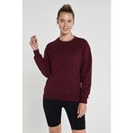 Jerf Lydney Bordo Sıfır Yaka Kadın Sweatshirt