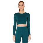 Jerf Naples Sürdürülebilir Üretim & Sıkılaştırıcı Uzun Kol Crop Top Yeşil - XS