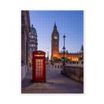 Jeronkarji Big Ben ve Kırmızı Telefon Kulübesi, Londra, 500 Parça Puzzle Yapboz Şehir Manzara Temalı Hobilik