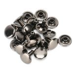 jerss Çift Kapaklı Perçin Ayakkabı 10X10Mm Dekorasyon Tasmaları Çanta Çivi H Şekilli Toka Çift Kafa Mantar Çivi Demir Yuvarlak 200 Takım Kemerler Saraciye Perçinleri (Rutenyum)