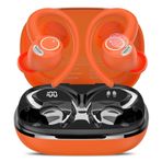 Jesebang Kablosuz Kulaklıklar, Bluetooth 5.3 Kulaklıklar, 2024 Kablosuz Kulaklık ENC Mikrofonlu HiFi Stereo Ses, Koşu için Kulak Kulaklıklarında Spor Kulaklıklar, 40H Çift LED Ekran, IP7, Turuncu
