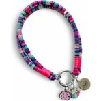 Jespawty Jesspecial Pembe Ip Kedi Köpek Kolyesi Charm Uçlu Gümüş Rengi - Mor - Pembe