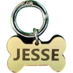 Jespawty Sarı Aynalı Kemik Isimli Kedi Köpek Künyesi (Kendi Künyeni Tasarla) - Altın