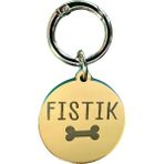 Jespawty Sarı Aynalı Yuvarlak Isimli Kedi Köpek Künyesi (Kendi Künyeni Tasarla)