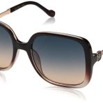Jessica Simpson J5715 Metal Tapınak ve UV Korumalı Kare Güneş Gözlükleri. Kadınlar için Göz Alıcı Hediyeler, 65 mm, Kahverengi ve Ten Rengi, 65 mm