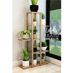 Jest Dekor Konsept Lotus Atlantik Çam Ahşap 5 Katlı Çiçeklik, Saksılık, Çiçek Standı, Dekoratif Raf - Çok Amaçlı Kullanım