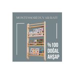 Jest Dekor Konsept Montessori Ahşap Kitaplık Çocuk Odası Bebek Odası Duvar Rafı
