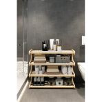 Jest Dekor Konsept Selvi - Beyaz- 4 Katlı Ahşap Banyo Rafı/Baharatlık-Mutfak Rafı, Çok Amaçlı Dekoratif Raf