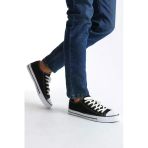 JET-0422 Luke Bağcıklı Keten Kumaş Erkek Günlük Sneaker Ayakkabı Kbt - Siyah