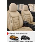 Jet Deri Oto Koltuk Kılıfı-(Dacia Sandero-Stepway-Duster Uyumlu) - Bej
