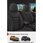 Jet Deri Oto Koltuk Kılıfı-(Dacia Sandero-Stepway-Duster Uyumlu) - Siyah