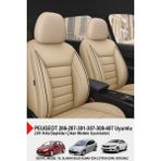 Jet Deri Oto Koltuk Kılıfı-(Peugeot 206-207-208-306-307-407- Uyumlu) - Bej