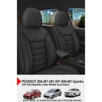 Jet Deri Oto Koltuk Kılıfı-(Peugeot 206-207-208-306-307-407- Uyumlu) - Siyah