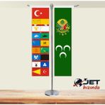 Jet Hızında Jethızında 17 Türk Devleti ve Osmanlı Tuğrası 2'li T Masa Bayrağı Takımı