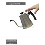 Jet' s Home Kapaklı Demlik Paslanmaz Kahve Demliği İndüksiyon Uyumlu Çelik Küçük Boy Demlik İnox 800 ml