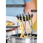 Jet' s Home Silikon Spagetti Kaşığı Paslanmaz Çelik Saplı 32 cm