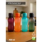 Jet' s Home Suluk 4'lü Set Su Şişesi BPA Free Okul Suluğu PP-5 Suluk Spor Okul Ofis Suluğu 900 ml