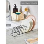 Jet' s Home Tezgah Üstü Tabaklık Paslanmaz Tabak Tutucu Bulaşıklık Metal Bulaşık Sepeti Siyah