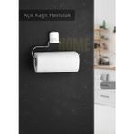 Jet' s Home Yapışkanlı Kağıt Havluluk Paslanmaz Peçetelik Çelik Banyo Havluluk Düzenleyici Gri