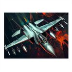 Jet Savaş Uçakları Havada Model Mdf tablo 35cm X50cm