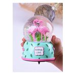 Jetcom Flamingo Renk Degiştiren Işıklı Müzikli Orta Boy Kar Küresi 14 Cm
