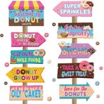 Jetec 20 Adet Donut Parti Yön Tabelaları Donut Hoş Geldiniz İşareti Donut Parti Avlu Tabelası Dış Mekan Çim Dekorasyon Donut Parti Dekorasyon Malzemeleri
