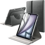 JETech Dönen Kılıf için iPad Air 11 Inch M3/M2 (2025/2024), iPad Air 5/4 (2022/2020 5./4. 10.9 Inç) ile Pencil Tutucu, 360 Derece Dönebilen PU Deri Folyo Koruyucu Kapak (Uzay Grisi)