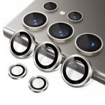 JETech Kamera Lens Koruyucu için Samsung Galaxy S24 Ultra, 9H Temperli Cam Metal Bireysel Halka Kapak, Kolay Kurulum Tepsisi, HD Şeffaf, 1 Set (Titanyum Gri)