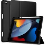 JETech Kılıf için iPad 10,2 inç Model 2021/2020/2019 (9./8./7. Nesil) Pencil Tutucu ile, Yumuşak TPU Sırtlı Ince Tablet Kapaklı, Otomatik Uyanma/Uyuma (Siyah)