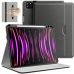 JETech Kılıf için iPad Pro 11 Inç 4/3/2 (Model 2022/2021/2020), El Askılı PU Deri Folyo Koruyucu Kılıf, Pencil Tutucu & Cep, Çok Açılı Görüntüleme (Uzay Grisi)
