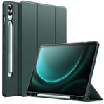 JETech Kılıf için Samsung Galaxy Tab S9 FE+/S9 FE Plus 12.4 İnç S Pen Tutucu ile, Yumuşak TPU Trifold Stand Koruyucu Tablet Kapağı, S Pen Şarjını Destekleyin, Otomatik Uyanma/Uyuma (Gece Yeşili)