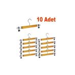 Jetfoni 10 Adet Ahşap Askılık Mandallı Etek Askısı Elbise Askısı