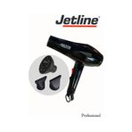 Jetline Turbo Vigo Başlıklı Profesyonel Kuaför Fön Makinesi AC Motor 3 Başlıklı Platinium siyah