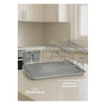 Jet's Home 2 Katlı Bulaşıklık Tezgah Üstü Tabaklık BPA FREE Bulaşık Sepeti Kalpli Gri