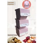 Jet'S Home 3’Lü Tekerlekli Patateslik Soğanlık Oyuncak Kutusu Patates Soğan Sepeti Motek Pembe 36 Lt